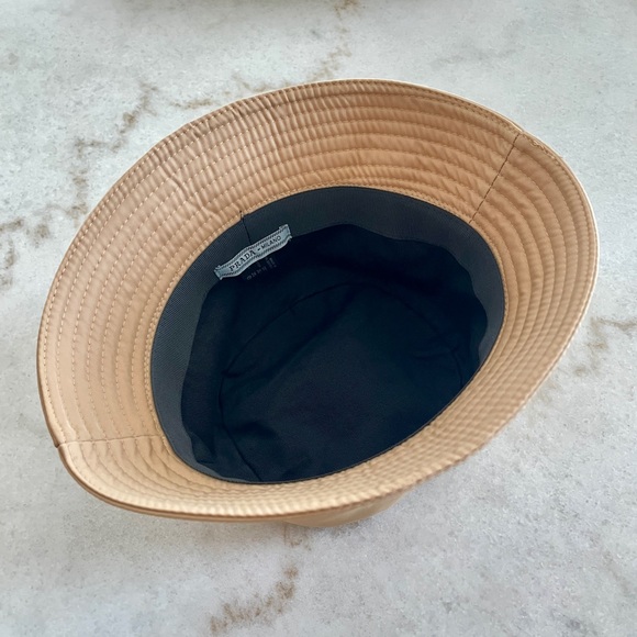 🆕 PRADA bucket hat nylon desert beige tan hat unisex men’s Medium women’s Lrg - Picture 8 of 13